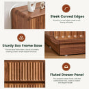 Walnut Fluted Three Drawer Dresser 31 Inch Wide Storage
