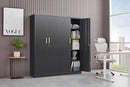 Black Metal Storage Cabinet With Locking Adjustable Shelves