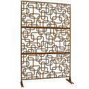 Outdoor & Indoor Privacy Screen Metal Privacy Screen 76' H×48' W, Freestanding Decorative Privacy Screen for Deck Balcony Patio, Privacy Fence Panels for Outside Lawn Garden PS114 BROWN
