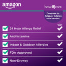 Amazon Basic Care Allergy Relief, 24 Hour, Fexofenadine Hydrochloride 180 mg, Non-Drowsy Antihistamine, Cool Mint Coated Tablets, 70 Count