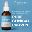 Cosmedica Hyaluronic Acid Serum for Skin – 4 Fl. Oz Hydrating Facial Moisturizer with Anti-Aging Skin Care Properties. Beauty and Skin Care