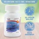 Camber Consumer Care Loratadine 10mg Allergy Pills, Antihistamine 24 Hour, Non Drowsy Allergy Relief (300 Tablets)