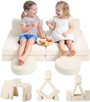10-Piece Modular Play Couch, Pink Corduroy
