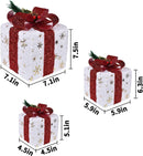 Set of 3 Christmas Lighted Gift Boxes, Gold Snowflake Boxes