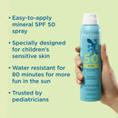 Blue Lizard Kids Mineral Sunscreen Spray SPF 50+, Brand, Broad-Spectrum UVA/UVB Protection, Water-Resistant, Zinc Oxide Formula, 5 fl oz