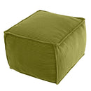 Stuffed Round Pouf Ottoman, 20"x15" Corduroy