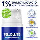 Folliculitis Treatment Cream, Fast Acting & Soothing for Folliculitis Scalp, Clogged Pores, Bumps, Excess Oil, for Face & Body|100g
