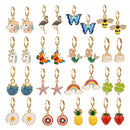 Girls Hypoallergenic Huggie Hoop Earrings with Charm Small Dangle Hoop Earrings Set for Teen Girls (16 Pairs)