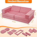 10-Piece Modular Play Couch, Pink Corduroy