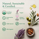 Organic Body Oil Dry Skin 8oz - After Shower Natural Face Oil & Body Moisturizer with Cold Pressed Almond, Olive, Jojoba, Rosehip, Vitamin E & Lavender oils. Clean Facial Skin Care for Women & Men