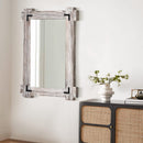 Rustic Wood Bathroom Mirror, Farmhouse 30"x20"