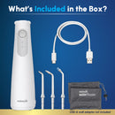 Waterpik Cordless Gem 5100 Portable Water Flosser, Rechargeable, White