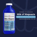 GeriCare Milk of Magnesia, Magnesium Hydroxide 1200mg| Fast Overnight Constipation Relief| Cramp-Free Saline Laxative & Stool Softener| Antacid for Heartburn & Indigestion| Original Flavor| 16 Fl Oz