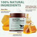 FlameBeauty Whipped Beef Tallow for Skin - 100% Grass Fed Pure Beef Tallow with Honey, Natural Moisturizing Cream for Face and Body, Deep Hydration Softens Dry Skin, Nourishing Tallow Cream 4.2 Oz