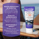 Badger Biodegradable Reef Safe Sunscreen, SPF 50 Unscented Zinc Oxide Sunscreen, 98% Organic Ingredients, Water Resistant Adventure Sport Sunblock, 2.9 fl oz, 3-Pack