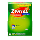 Zyrtec 24 Hour Allergy Relief Tablets, Individually Wrapped Indoor and Outdoor Allergy Medicine with 10 mg Cetirizine HCl per Antihistamine Tablet, 1 Tablet Per Pack, 50 ct Dispensit Pack