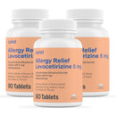 Curist Generic Levocetirizine Dihydrochloride 5mg Bulk (270 Tablets), Allergy Pills, 24 Hour Allergy Relief - Allergy Medicine (3 Packs of 90 Tablets)