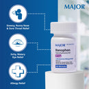 MAJOR Banophen Diphenhydramine HCI 25 mg Minitabs - Temporary Relief from The Symptoms of Hay Fever, Common Cold, and Upper Respiratory Allergies - Antihistamine Allergy Medicine - 100 Count (1 Pack)