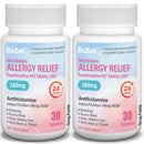 RXZELL Allergy Relief | Fexofenadine HCl 180mg, 24-Hour Antihistamine, Non-Drowsy (30 Count (Pack of 2))