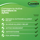 CAMBER PHARMACEUTICALS, INC Cetirizine HCI 10mg Tablets, 24-Hour Allergy Relief, Allergy Medication - 500 Count