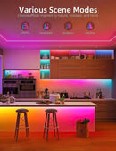 SLNR05 Dotless COB Smart Bluetooth RGB Neon LED Strip Light 8mmx12mm DC24V 2.2W/ft IP65 Outdoor Rated Dimmable Low Voltage Silicone Strip Light with Mounting Clips and Screws