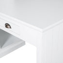 83.4'Tall Bookshelf with Writing Desk, Modern Bookcase with Study Desk, Workstation with Storage Shelf,Storage Bookcase with Open Shelves and LED Lighting for Living Room,Home Office,White