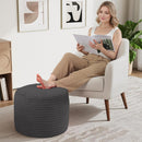 Round Plush Pouf Ottoman, 20"x15"