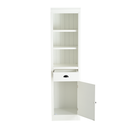 Retro Style 75'' Tall Display Shelf with Cabinet for Hallways Living Room Kitchen - White