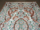4' X 6' Vintage Embroidery Hand Stitched Rug Silk On Cotton India Backing Nice