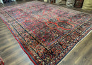 Palace Size Persian Sarouk Rug 10x16, Rare Size, Red, Large Antique Persian Carpet