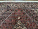 Wonderful Persian Bidjar Rug 7x8 ft, Almost Square Oriental Carpet, Herati Mahi, Highly Detailed, Ivory Red Navy Blue, Very Fine Handmade Bijar Rug