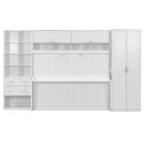Queen Size Murphy Bed Wall Bed with Closet , Drawers and Shelves, White