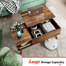 Rustic Brown Lift Top Coffee Table With Built In Storage