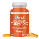 Qunol Turmeric Curcumin 1500mg, Ultra High Absorption Supplement, 90 Count