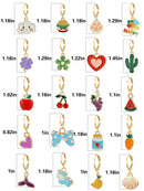 Cute Small Gold Hoop Dangle Earrings for Little Girls Funny Hypoallergenic Multiple Colour Butterfly Star Flower Aesthetic Drop Earrings for Kids Teen Jewelry (20 Pairs)