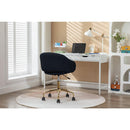 Mesh Fabric Home Office 360Swivel Chair Adjustable Height With Gold Metal Base,Black