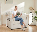 Beige 38 Inch Modern Upholstered Accent Reading Armchair