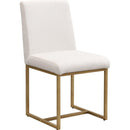 TOPMAX Modern Dining Table Set for 6 Faux Marble Kitchen Table Set with 6 Upholstered Dining Chairs, 7-Piece, White+Golden