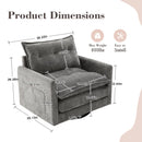 UNITED WE WIN Swivel Barrel Chair - Mid Century Modern Chair, Thick Padded Arm Chair with Solid Metal Base, Comfortable Single Sofa Chair, Swivel Accent Chair for Living Room Bedroom