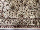 Indian Mahal Rug 8x10, Allover Floral Mahal Oriental Carpet 8 x 10, Handmade Hand Knotted Wool Rug, Indo Persian Area Rug, Tea-Washed Tan