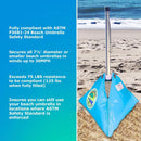 Deep Ocean Blue All In One Beach Umbrella System Ultra Base