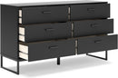 Socalle Modern 6-Drawer Dresser Black With Safety Stop