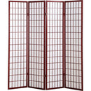 4 Panel Oriental Shoji Screen / Room Divider, Cherry