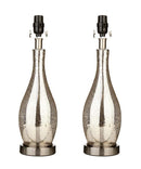 18" Teardrop Lamp Base, Mercury Silver/Gold Glass Table Lamp (Base Only)