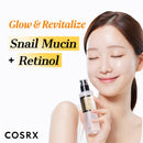 COSRX Snail 96% Mucin Power Essence 2ea & Retinol 0.1% Cream Mini Sample 1ea, Glass Skin Starter Set, Amazon Exclusive, Daily Hydrating & Firming Korean Skin Care Kit, Gift Set