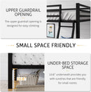Twin Over Twin Metal Bunk Bed Black Guardrail And Ladder
