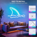 SLNR05 Dotless COB Smart Bluetooth RGB Neon LED Strip Light 8mmx12mm DC24V 2.2W/ft IP65 Outdoor Rated Dimmable Low Voltage Silicone Strip Light with Mounting Clips and Screws