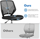 Low Back Armless Desk Chair With Lumbar Support Black
