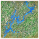 Logan Martin Lake Alabama Map Home Decor Art Print on Real Wood