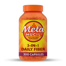 Metamucil 3-in-1 Fiber Capsules, Daily Psyllium Husk Fiber Supplement, Fiber Capsules for Digestive Health, Plant-Based Psyllium Husk Fiber Capsules,